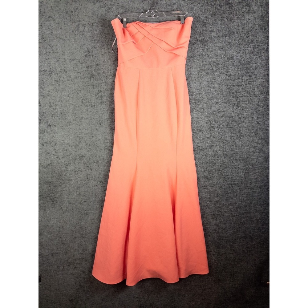 Marchesa Notte Cocktail Dress Womens 6 Maxi Coral Gown Lined Off Shoulder
